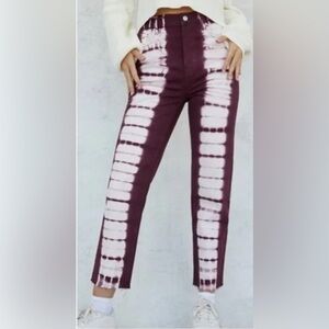 PACSUN size 27 (6*) Purple & Off white High Waisted Tie-Dye Jeans